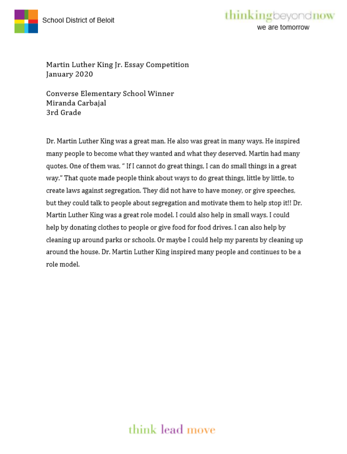 Martin luther king essay contest