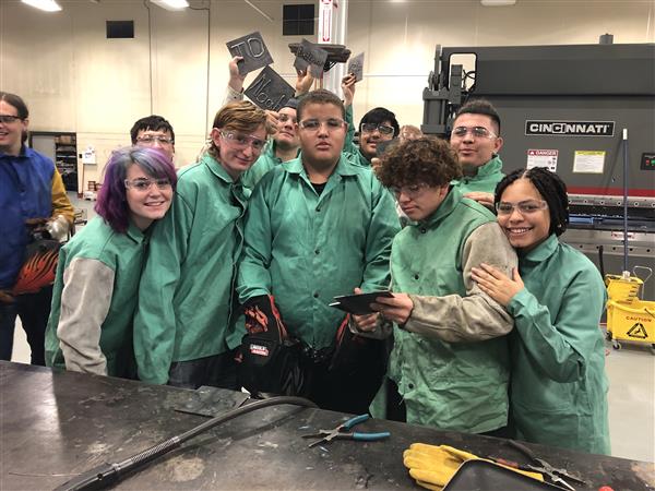 Welding students